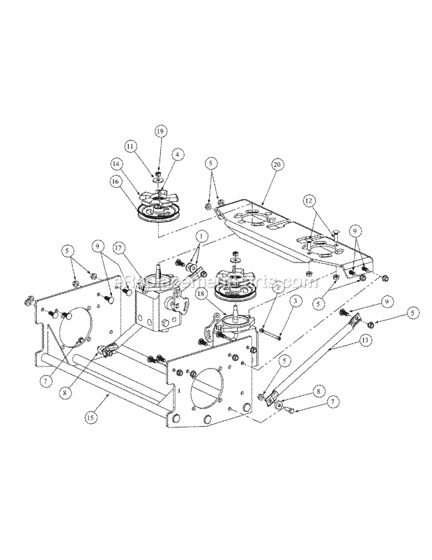 Drive Assembly Diagram and Parts List for M54-HN 53BB5ETW750-24-HP Cub Cadet Lawn Tractor